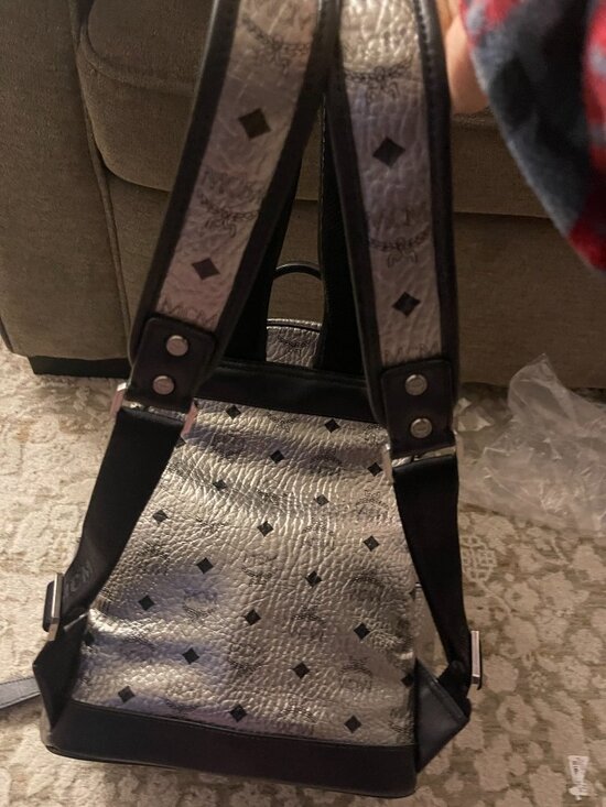 MCM Stark Backpack Silver Metallic Visetos Studded Mini Backpack main image 5